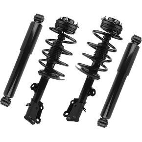 KUSATEC Front&Rear 4pcs Complete Struts Shock Absorber fit for Chrysler Town & Country 2008-2016,Dodge Grand Caravan 2008-2019, 171128L 171128R 37290x2 Left/Right Struts with Coil Spring Assemblies