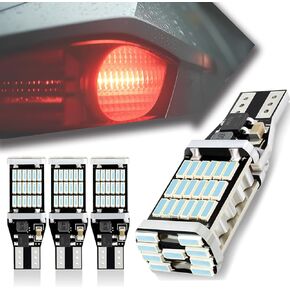 4 PCS Car T15 Brake Light, 4014-45smd DC 12V 360°High Brightness Reversing Light Turn Signal Replacement, Decoded Stepless Canbus LED, Universal for Most Cars Lighting Accessories (Red)