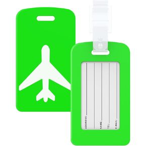 Silicone Luggage Tags for Suitcases (2 Pack) - Vibrant Waterproof Travel Tags for Luggage, Luggage Identifiers for Backpack Tags, Travel Accessories (Orange)