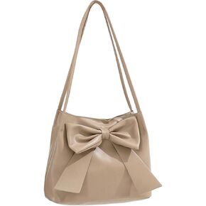 Verdusa Women's PU Leather Shoulder Tote Bags Bow Satchel Purses