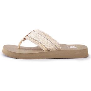 Yellow Box Women's Nara Flip Flop Sandal, Round Toe, 1 Inch Heel, 0.5 Inch Platform, Comfortable Flip-Flop
