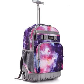 Tilami Rolling Backpack 18 inch Wheeled Backpack School College Student Travel Trip Boys and Girls