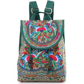 Goodhan Vintage Embroidered Women Backpack Ethnic Travel Handbag Shoulder Bag