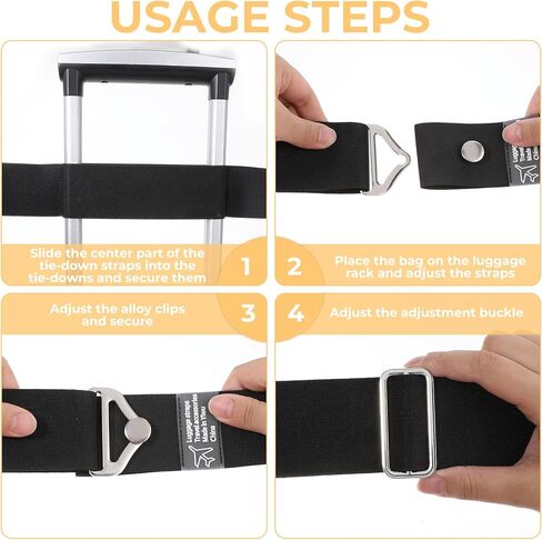 2-in-1 Travel Belt Adjustable Travel Belt Add a Bag Bungees Over Handle Suitcases with Elastic Bungees Hands-Free Accessories for Luggage Straps Airport Carry On Bag Essential Accessories in Saudi Arabia
