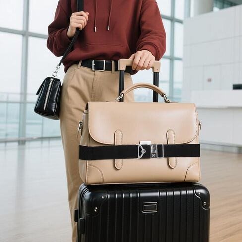 2-in-1 Travel Belt Adjustable Travel Belt Add a Bag Bungees Over Handle Suitcases with Elastic Bungees Hands-Free Accessories for Luggage Straps Airport Carry On Bag Essential Accessories in Saudi Arabia