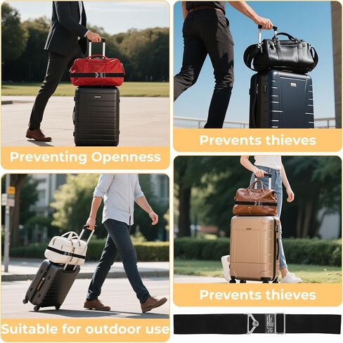 2-in-1 Travel Belt Adjustable Travel Belt Add a Bag Bungees Over Handle Suitcases with Elastic Bungees Hands-Free Accessories for Luggage Straps Airport Carry On Bag Essential Accessories in Saudi Arabia