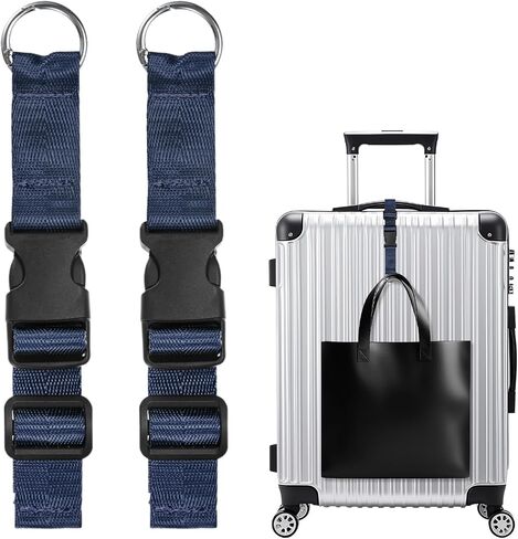 2-Pack Add A Bag Luggage Strap, Adjustable Suitcase Belt for Connecting Handbag/Backpack/Jacket, Luggage Connector [Brown] in Saudi Arabia