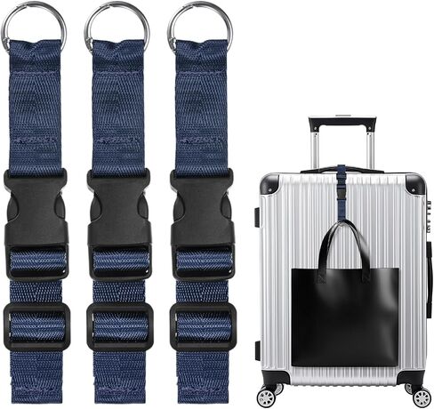 3-Pack Add A Bag Luggage Strap, Adjustable Suitcase Belt for Connecting Handbag/Backpack/Jacket, Luggage Connector [Dark Green] in Saudi Arabia
