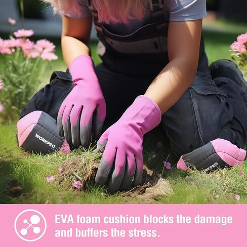 WORKPRO Garden Knee Pads, Flooring Kneepads with Foam Padding, Comfortable Kneeling Cushion for Gardening, House Cleaning, Construction Work, 7.87"*6.75"*3" in Kuwait