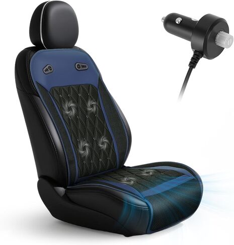 Upgraded Cooling Car Seat Cover Front Seat,12V-24V Ventilated Car Seat Cushion with 2 Powerful Fans,31 Air Outlet,Stepless Adjustment knob,Universal for Car Truck SUV in Kuwait