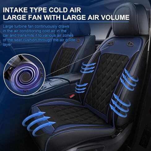 Upgraded Cooling Car Seat Cover Front Seat,12V-24V Ventilated Car Seat Cushion with 2 Powerful Fans,31 Air Outlet,Stepless Adjustment knob,Universal for Car Truck SUV in Kuwait