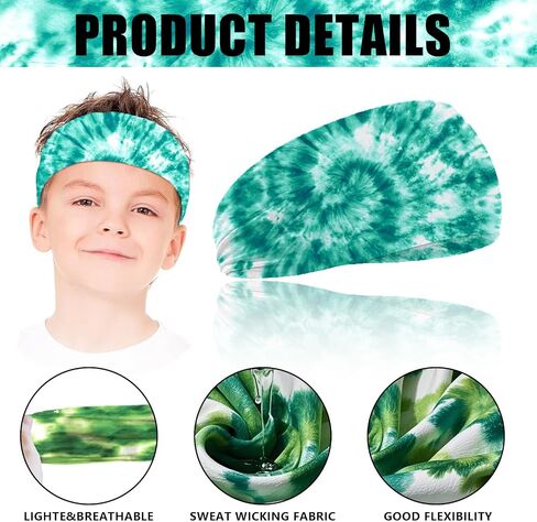 9 Pcs Tie Dye Kids Boys Headbands Athletic Sweatbands Boys Headbands for Kids Children Headbands Football Headband Youth Kids Sweat Bands Sweat Absorbing Elastic Hairband in Saudi Arabia