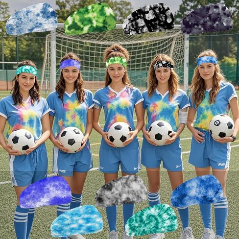 9 Pcs Tie Dye Kids Boys Headbands Athletic Sweatbands Boys Headbands for Kids Children Headbands Football Headband Youth Kids Sweat Bands Sweat Absorbing Elastic Hairband in Saudi Arabia