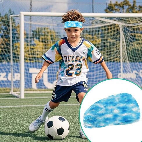 9 Pcs Tie Dye Kids Boys Headbands Athletic Sweatbands Boys Headbands for Kids Children Headbands Football Headband Youth Kids Sweat Bands Sweat Absorbing Elastic Hairband in Saudi Arabia