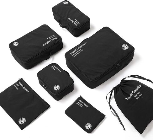 7Pcs Packing Cubes for Travel Lightweight Luggage Organizer Bag Cubes, Durable Travel Bags Foldable Suitcase Bags Set for Travel Accessories and Essentials -Pink in Saudi Arabia