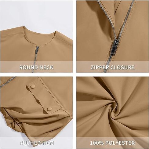 Women Cargo Vest Oversize Cropped Sleeveless Jacket Lightweight Ruffle Ruched Fashion Tops Summer Casual Zip Up Outfit in Saudi Arabia