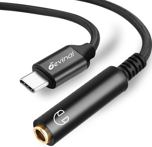ديفينال كيبل صوت 1/4 انش الى USB C، كيبل صوت تي ار اس انثى 1/4 انش الى USB-C، محول سلك ستيريو 6.35 ملم الى USB نوع سي، مطلي بالذهب بطول 1 قدم in Kuwait