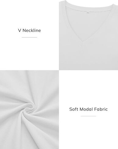 ATHMILE Womens Fall Deep V Neck Long Sleeve Shirts Modal Slim Fit Basic Tee Tops 2025 in Saudi Arabia