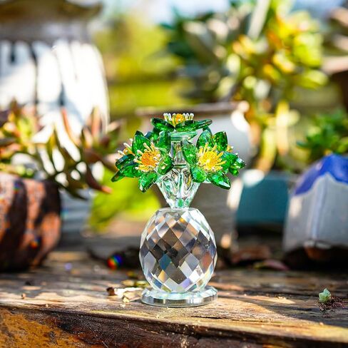 تمثال أزهار بلوري ملون مع قاعدة مركزية مركزية مركزية للزهور متعددة الألوان in Kuwait