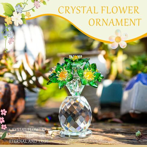 تمثال أزهار بلوري ملون مع قاعدة مركزية مركزية مركزية للزهور متعددة الألوان in Kuwait