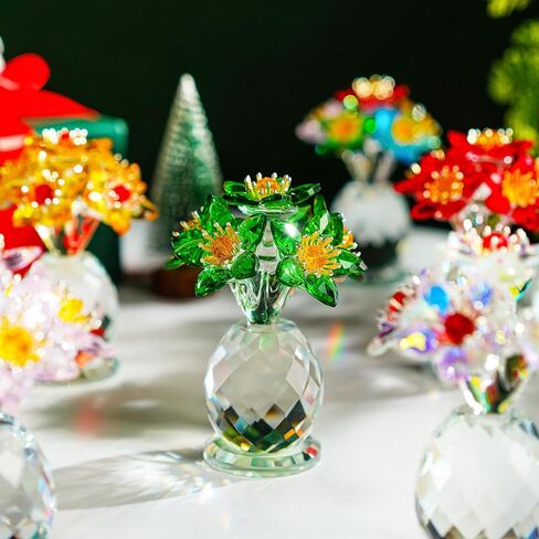 تمثال أزهار بلوري ملون مع قاعدة مركزية مركزية مركزية للزهور متعددة الألوان in Kuwait