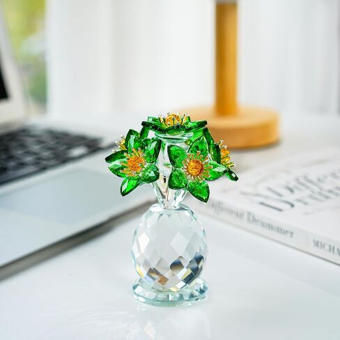 تمثال أزهار بلوري ملون مع قاعدة مركزية مركزية مركزية للزهور متعددة الألوان in Kuwait