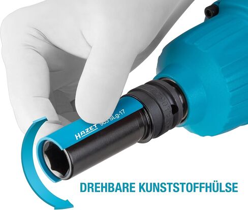 HAZET 903SLG-22 1/2 inch impact socket, 22 mm AF, external hexagonal traction profile, for aluminum rims, color-coded plastic sleeve green in Kuwait