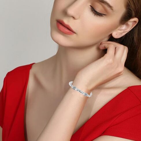 Let Them Dainty Diamond Beaded Stretch Bracelet, Self Worth Motivational Stainless Steel Engraving Tube Bracelets Inspirational Chain Crystal Energy Friendship Bracelet Jewelry for Women Men in Saudi Arabia