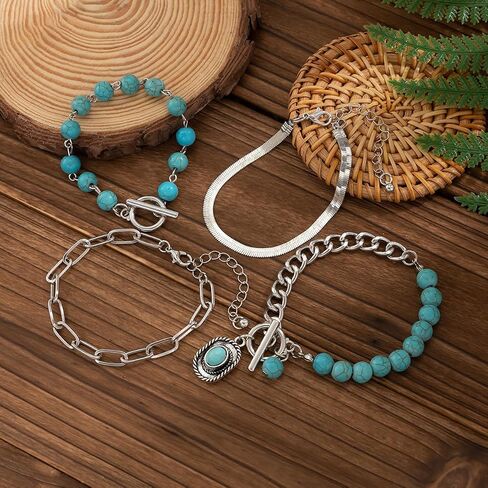 Bohemian Retro Western Cowgirl Turquoise Beaded Beaded Cackelets Fricquoise Bull Head Cow Cake Cactus Feather Pendant Pendant for Women Holiding Jewelry in Saudi Arabia
