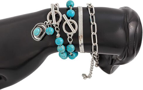 Bohemian Retro Western Cowgirl Turquoise Beaded Beaded Cackelets Fricquoise Bull Head Cow Cake Cactus Feather Pendant Pendant for Women Holiding Jewelry in Saudi Arabia