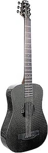KLOS Travel Guitar, Durable Carbon Fiber Acoustic Guitar - Black with Gig Bag, Strap, Capo and more in Saudi Arabia
