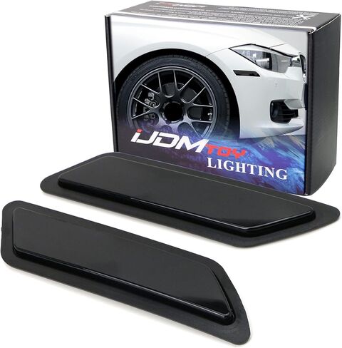 Ijdmtoy Glossy Black Smoked Lens Side Morts Markers متوافقة مع 2012-2015 BMW F30 F31 Pre-LCI 3 Series 328i 335i ، استبدل OEM Amber Reflector Assy in Kuwait