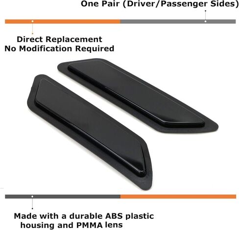 Ijdmtoy Glossy Black Smoked Lens Side Morts Markers متوافقة مع 2012-2015 BMW F30 F31 Pre-LCI 3 Series 328i 335i ، استبدل OEM Amber Reflector Assy in Kuwait