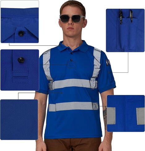 A-Safety Hi Vis Safety Safety Construction صفراء اللون البرتقالي الوردي الأزرق الأسود القمصان للرجال للنساء in Kuwait