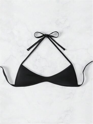 SHENHE Women's Micro Bikini Top Halter Neck Low Cut Bikini Tie Back Sexy Swimsuit Top in Saudi Arabia