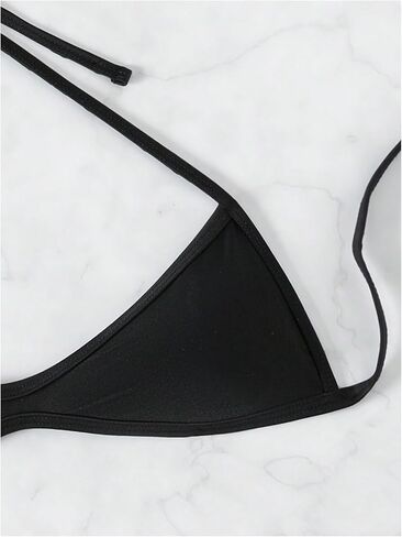SHENHE Women's Micro Bikini Top Halter Neck Low Cut Bikini Tie Back Sexy Swimsuit Top in Saudi Arabia