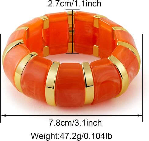 YBMYCM Acrylic Chunky Bangles Bracelets for Women Resin Gold Stackable Stretch Bracelet Wide Wristbands Gift Jewelry in Saudi Arabia