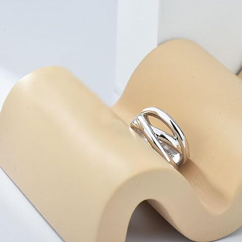 925 Sterling Silver Ring High Polish Thumb Band Rings Open Adjustable Chunky Rings Statement Ring for Women in Saudi Arabia
