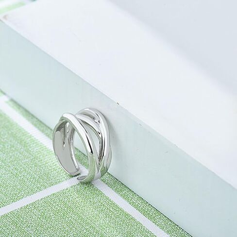 925 Sterling Silver Ring High Polish Thumb Band Rings Open Adjustable Chunky Rings Statement Ring for Women in Saudi Arabia