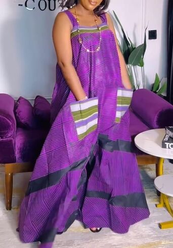Lucuna Women's Boho Wide Leg Jumpsuits Summer Outfits Sleeveless Loose Rompers Baggy Overalls with Pockets in Saudi Arabia
