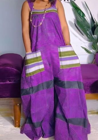 Lucuna Women's Boho Wide Leg Jumpsuits Summer Outfits Sleeveless Loose Rompers Baggy Overalls with Pockets in Saudi Arabia