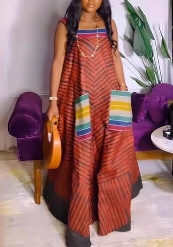 Lucuna Women's Boho Wide Leg Jumpsuits Summer Outfits Sleeveless Loose Rompers Baggy Overalls with Pockets in Saudi Arabia