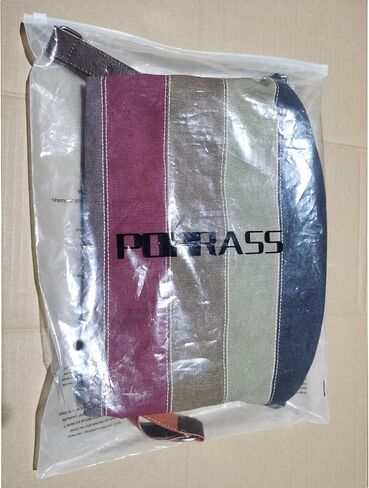 PORRASSO Women Backpack Canvas Crossbody Bag Multi-Color Striped Shoulder Bag Satchel Ladies Tote Daypack for Travel Work Shopping Daily Use Red in Kuwait