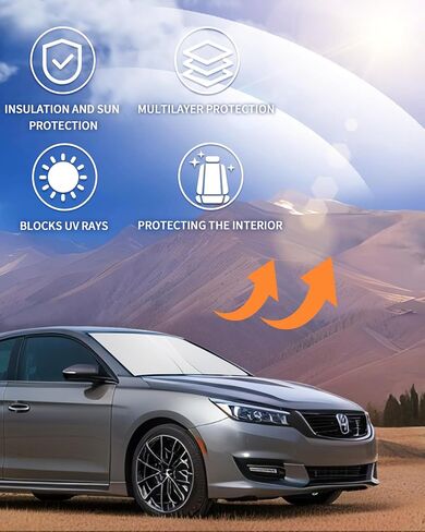 Car Windshield Sun Shade, Sunshade for UV Protection, Sun Shield, Foldable Windshield Cover, Automotive Window Shade, Blocks Heat, Keep Vehicle Cool, Accessory for Interior Protection (58.6 X 31.1in) in Saudi Arabia