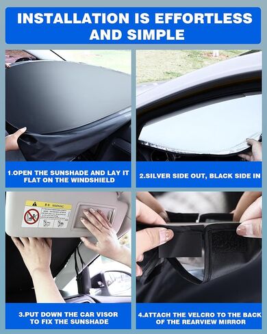 Car Windshield Sun Shade, Sunshade for UV Protection, Sun Shield, Foldable Windshield Cover, Automotive Window Shade, Blocks Heat, Keep Vehicle Cool, Accessory for Interior Protection (58.6 X 31.1in) in Saudi Arabia