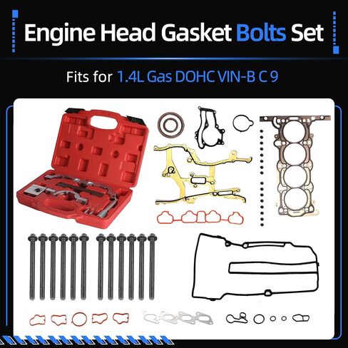 HS26540PT-1 Cylinder Engine حشية رأس كامل مع 12 براغي رأس مع مجموعة أدوات توقيت المحرك لشيفروليه كروز 1.4L Turbo 2011-2015 (Vin B/C/9)-استبدال HS54898 ES7247 HBK343 in Kuwait
