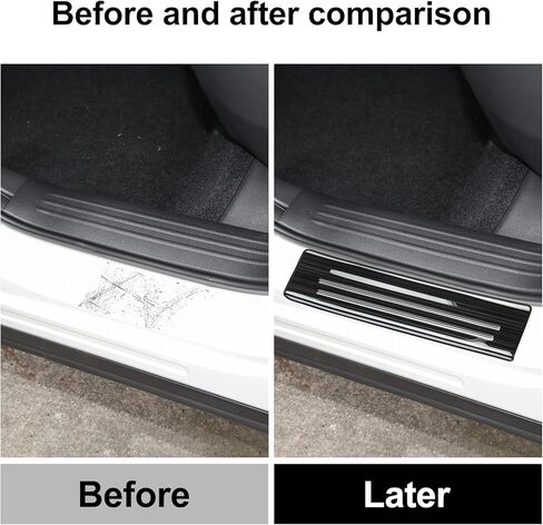 4PCS Door Sill Protector Compatible with Mazda 2017-2025 CX5 CX-5 Accessories Black Brushed Stainless Steel Material Auto Door Entry Guards in Kuwait