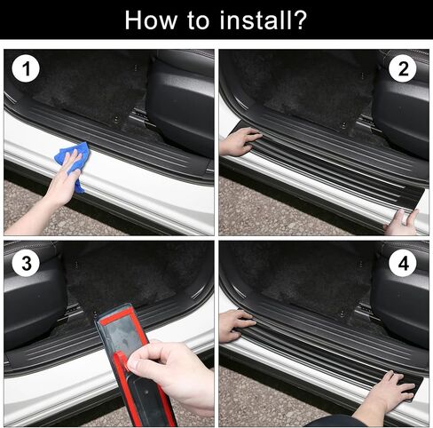 4PCS Door Sill Protector Compatible with Mazda 2017-2025 CX5 CX-5 Accessories Black Brushed Stainless Steel Material Auto Door Entry Guards in Kuwait