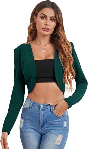 Milumia Business Casual Blazers for Women Open Front Crop Lightweight Jacket Shrug Outwear in Saudi Arabia