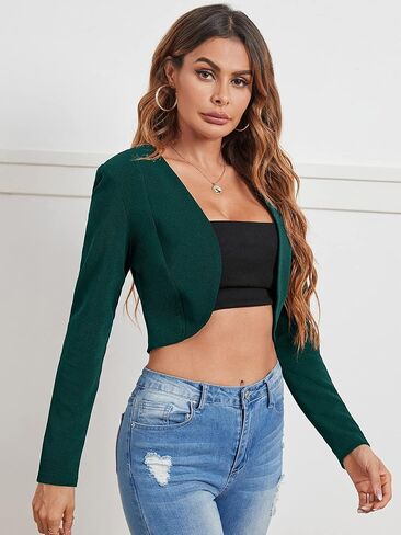 Milumia Business Casual Blazers for Women Open Front Crop Lightweight Jacket Shrug Outwear in Saudi Arabia